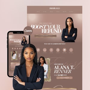 Tax Prep Website, Canva Site Accountant Templates, Corporate Business Website Banners, Credit Repair, Tax Consultation Web Banner, Flyer