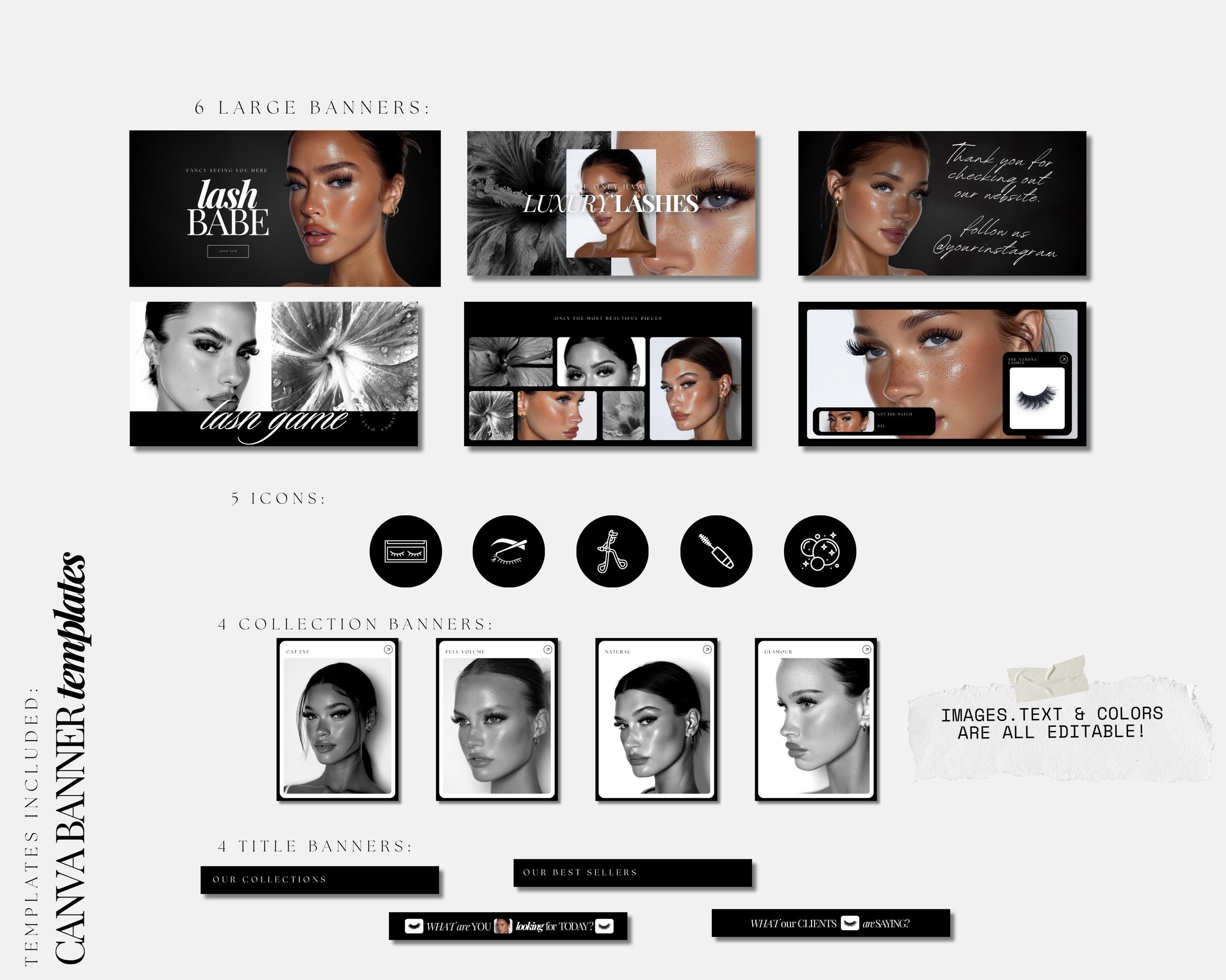 Lina | Lashes Website, Lash Tech Web Banners Templates, Fake Lashes ...