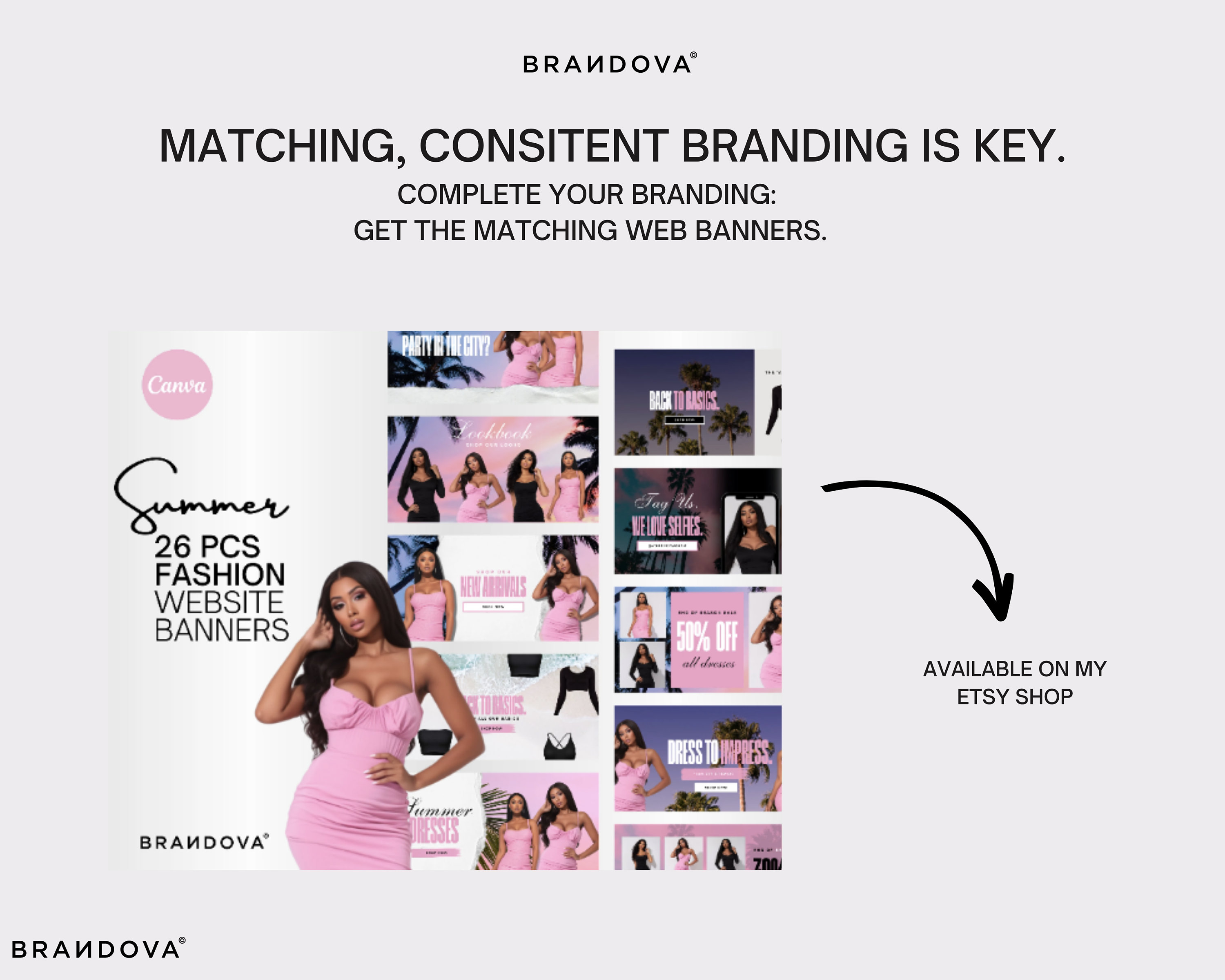 Boutique Branding Kit Instagram Post Templates Summer Etsy