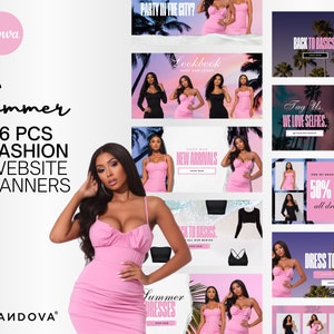 Summer Fashion Web Banners Pack Bundle | DIY Shopify Website | Canva Streetwear Boutique Banners | Clothes Clothing Fashion | Flyer