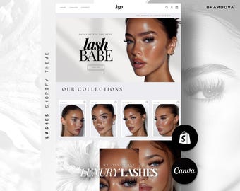 Laleia | Minimalist Lashes Shopify Theme, Lash Tech Web Banners Templates, Fake Lashes Website, Eyelash Extensions, Beauty, Makeup Website