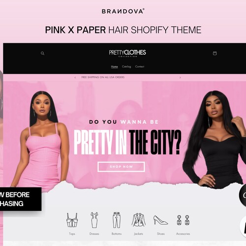Premium Clothing Shopify Theme Boutique Shopify Theme Hair Web Banners  Luxury Website Fashion, Clothes, Accessories