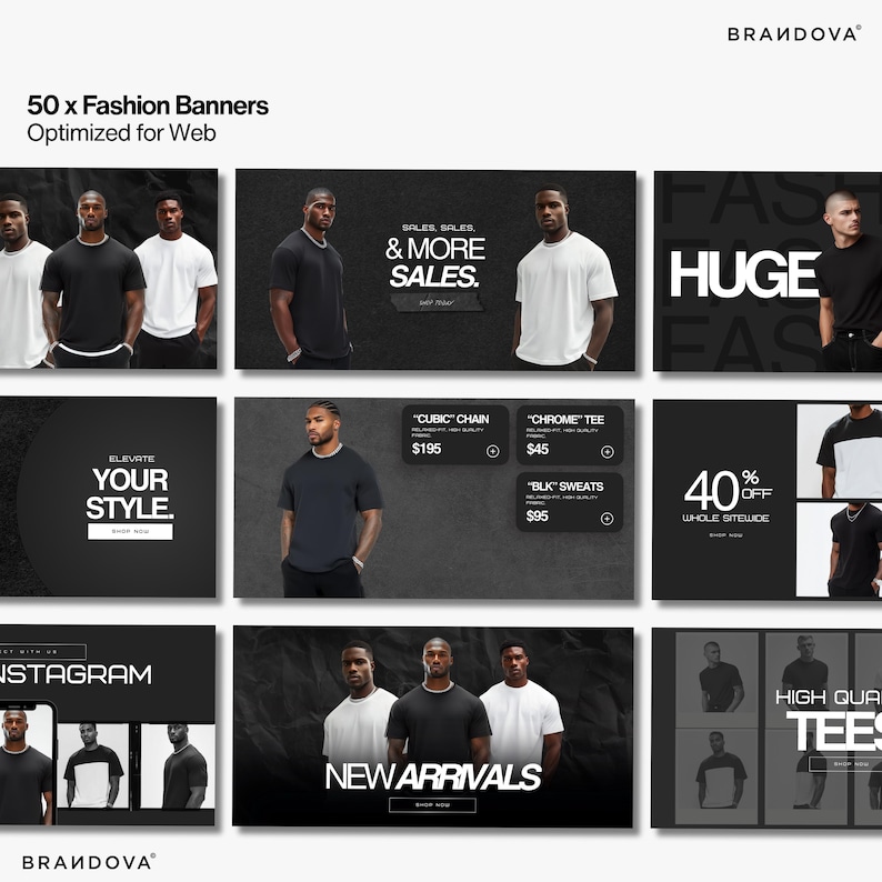 Banners Merch Example Streetwear Website Banners Templates, Clothing Website Banner Pack ...