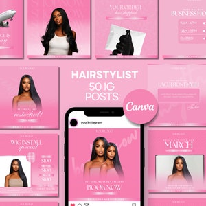Premium Pack Hair Business Content Templates | Hairstylist Branding Kit | Simple Sleek Luxury | Hair Business Instagram IG Content