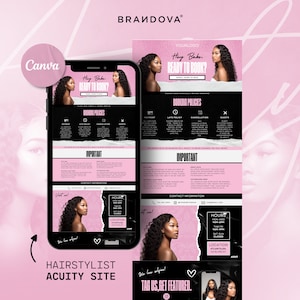 Sito di pianificazione Premium Hair Acuity: attività di parrucchiere, banner per siti web, parrucchiere, parrucche, boutique, ciglia.