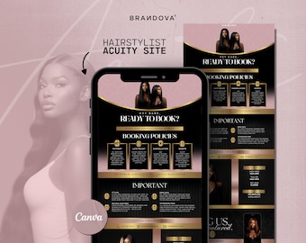 Hair Acuity Scheduling Site, Canva Editable Template, Acuity Beauty, Hair Website Banners, Hairstylist, Wigs, Premium Edition