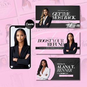 50 Tax Prep Templates, Accountant Templates, Corporate Business Website Banners, Credit Repair, Tax Consultation Web Banner, Shopify, Wix