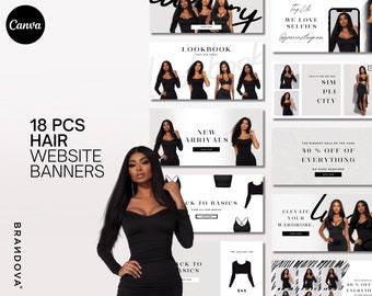 Boutique Web Banners | Clothes Templates | Shopify Wix Web Banner | Fashion Website Design | Bikini Fashion Hair Boutique Site | Clothing