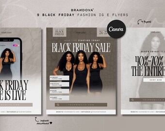 May include: Black Friday sale announcement with a graphic of three women wearing black dresses. The text reads "Black Friday Sale" and "40%-70% off the entire store".