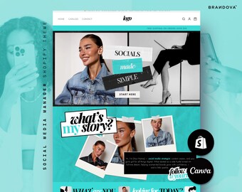 Skylar | Social Media Manager Shopify Theme, for Content Creators, Personal Brands, Website Banners Templates for Instagram Managers