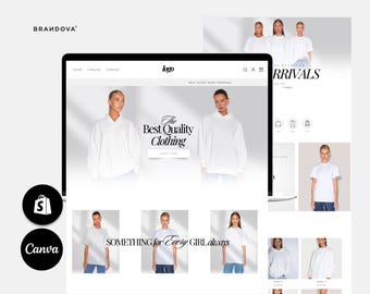 Print on Demand Website, Clothing Boutique Shopify Theme, T-Shirt  Mockup Website Web Banners, Fashion Site Templates, Clothes Business