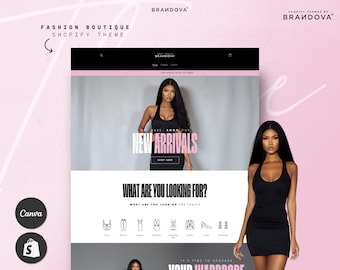 Shopify Theme Boutique, Clothing Web Banners, Clothes Luxury Shopify Theme, Canva Templates, Website Theme | Premium Product