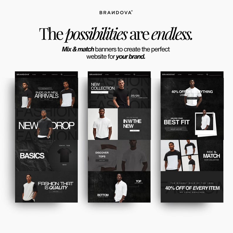 Banners Merch Example Streetwear Website Banners Templates, Clothing Website Banner Pack ...