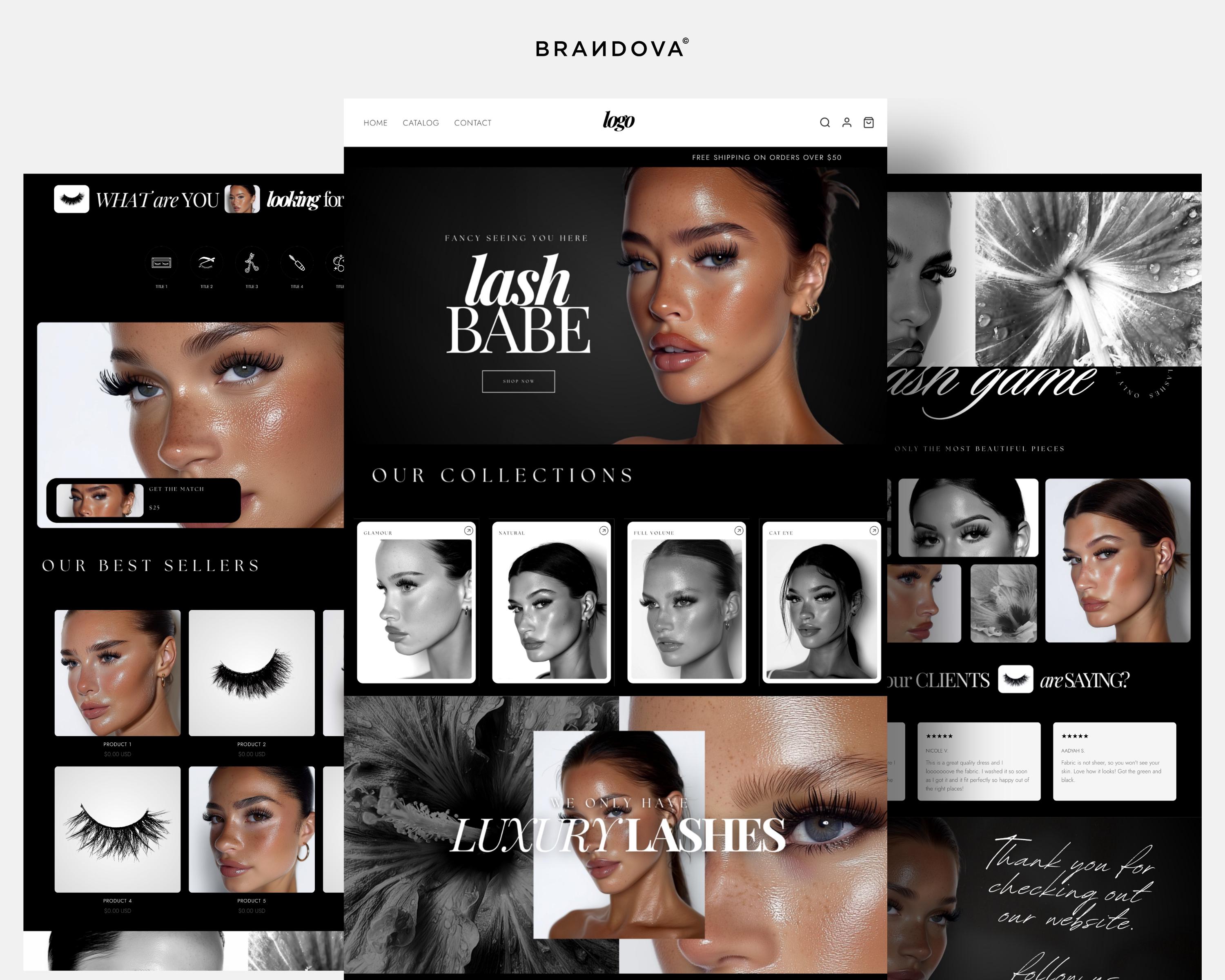 Lina | Lashes Website, Lash Tech Web Banners Templates, Fake Lashes ...