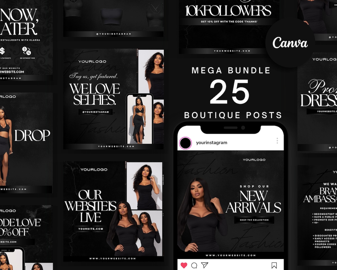 25 Fashion Boutique Instagram Posts Boutique Branding Kit Boutique