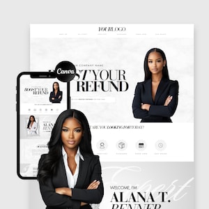Tax Website, Interactive Canva Site Tax Prep Templates, Corporate Business Website Banners, Credit Repair, Tax Consultation Web Banner