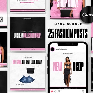 Premium Fashion Instagram Posts | Diy Canva Editable | Boutique Luxury Streetwear Instagram Posts | Beauty Makeup Brand
