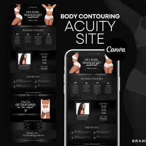 Body Contouring Acuity Scheduling Site, Canva Editierbare Vorlage, Acuity Body Sculpting Branding, Beauty Website Banner, Body Waxing Service