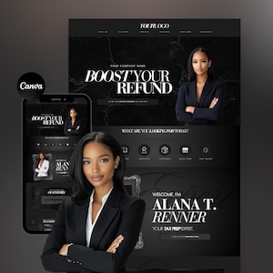 Tax Website, Interactive Canva Site Tax Prep Templates, Corporate Business Website Banners, Credit Repair, Tax Consultation Web Banner