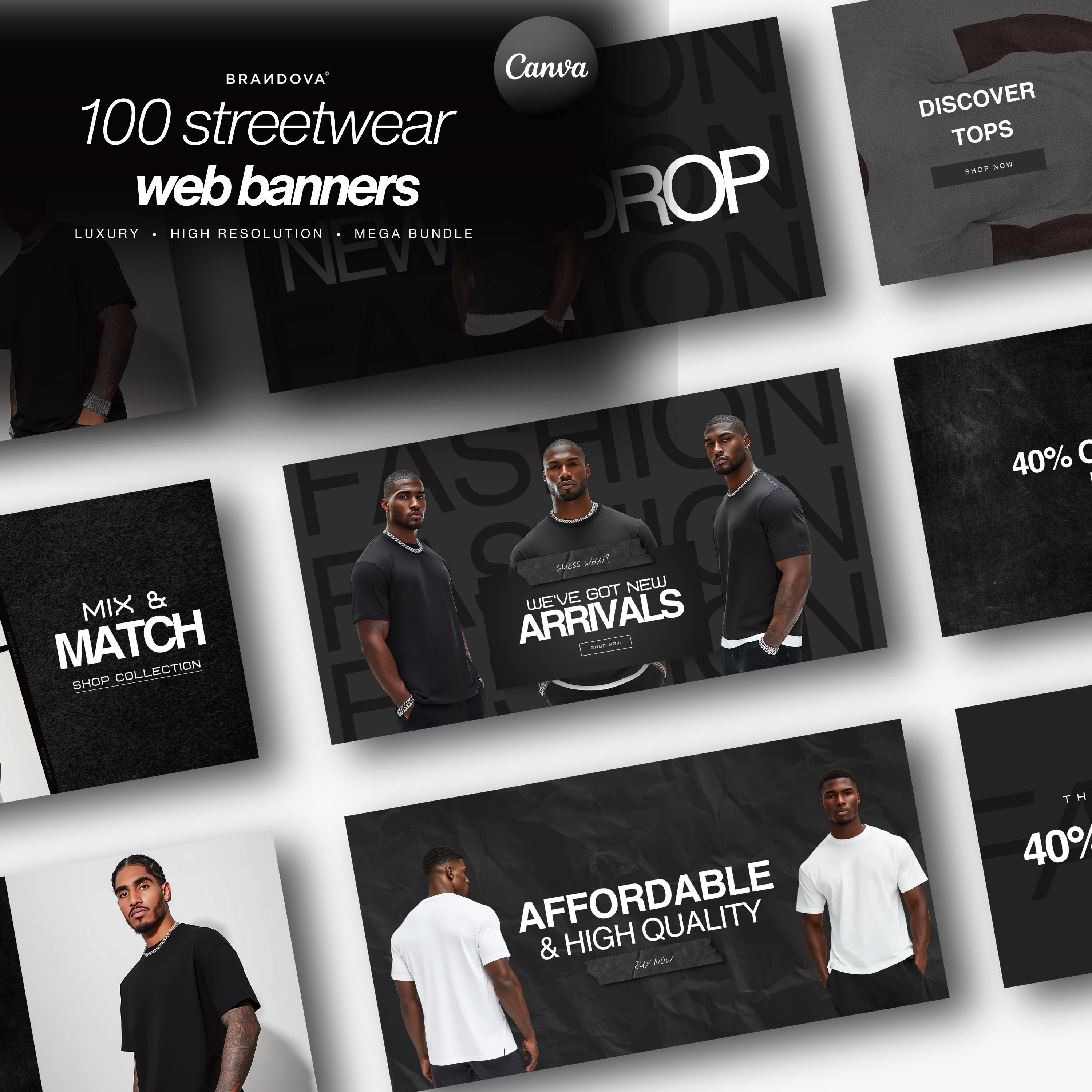 Banners Merch Example Streetwear Website Banners Templates, Clothing Website Banner Pack ...