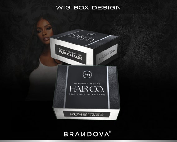 Wig Mailer Box Design | Lace Front & Bundles Box Packaging Design | DIY Editable In Canva | Premade Custom Box Design |Subscription Post Box