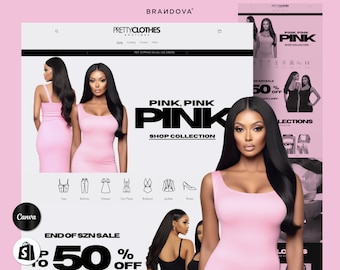 Fashion Shopify Theme | Streetwear Shopify Theme | Clothing Web Banners | Clothes Luxury Shopify Theme | Canva Templates | Website Theme