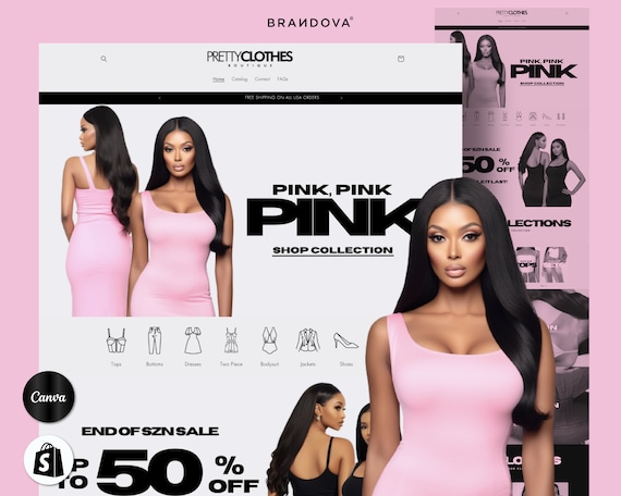 Fashion Shopify Theme | Streetwear Shopify Theme | Clothing Web Banners | Clothes Luxury Shopify Theme | Canva Templates | Website Theme