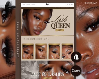 Loreya | Lash Tech Website, Cosmetics Shopify Theme, Lash Tech Web Banners Templates, Fake Lashes Website, Eyelash Extensions, Beauty