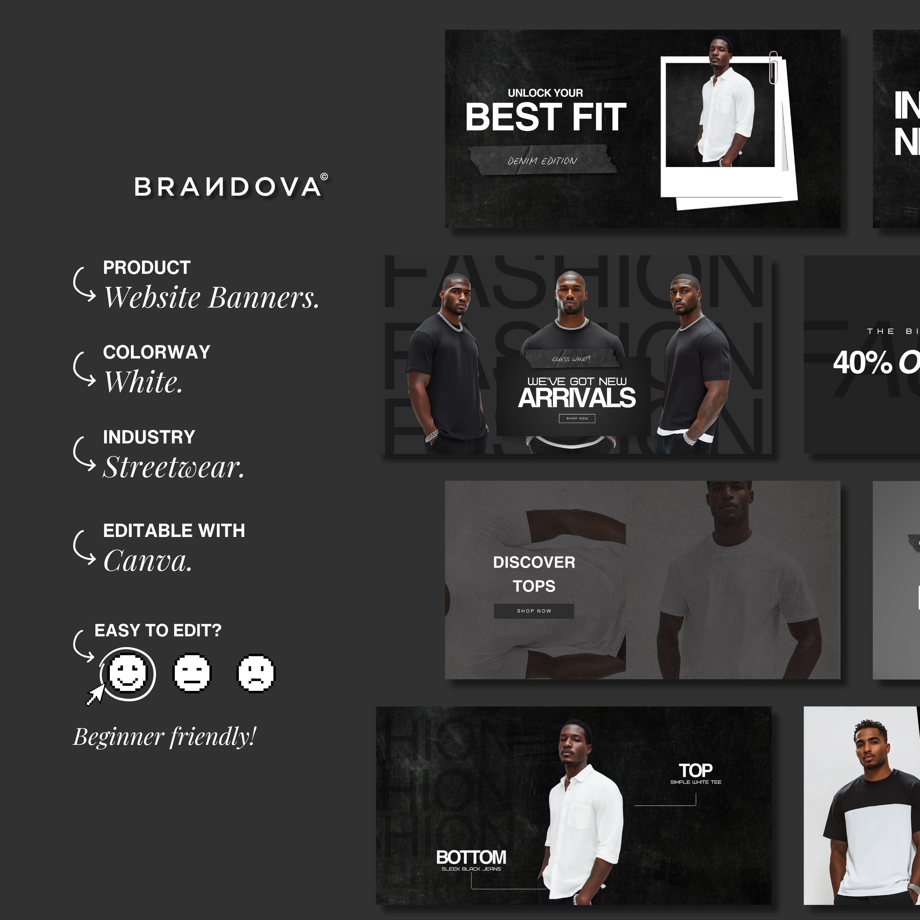 Banners Merch Example Streetwear Website Banners Templates, Clothing Website Banner Pack ...