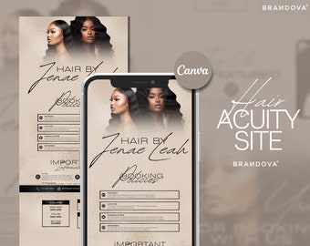 Minimalist Beige Acuity Scheduling Site Template: Canva Editable (Digital Download)
