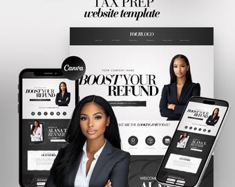Tax Prep Website, Link In Bio Canva Site Tax Consultant Templates,  Website Banners, Credit Repair, Tax Consultation Web Banner, Tax Flyers