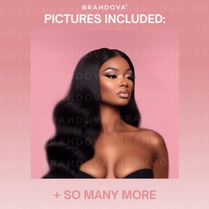 May include: A woman with long black hair and makeup poses against a pink background. The text "PICTURES INCLUDED: + SO MANY MORE" is at the bottom of the image.