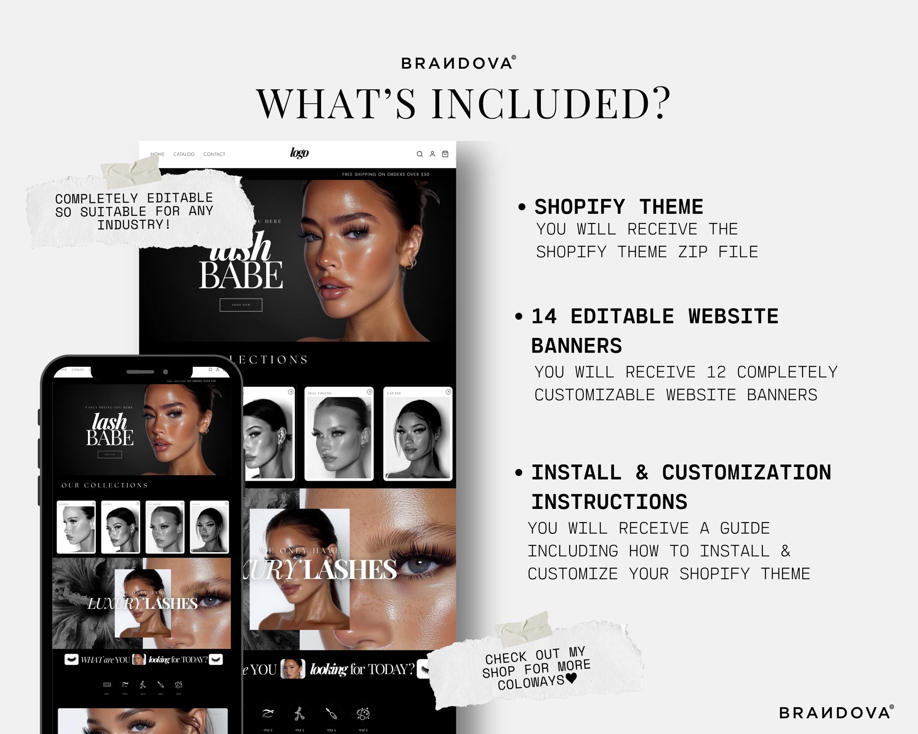 Lina | Lashes Website, Lash Tech Web Banners Templates, Fake Lashes ...