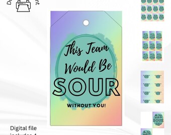 Sour Lolly Team Gift Tags | Fun Team Gifts | Team Sport Gift Tags | Kids Team Sports | Snack Treat Bag Tags | Team Sport Treats