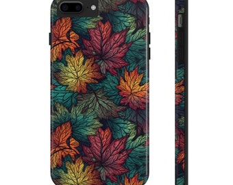 Maple Leaf Pattern Tough Phone Case, Fall Colors