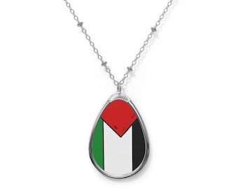 Free Palestine, Oval Necklace, Palestine Gift