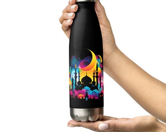 Ramadan Kareem Water Bottle, Islamic Art Stainless Steel Bottle