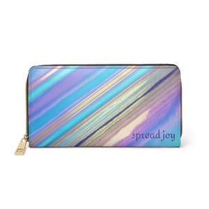 Cartera con cremallera, cartera de tamaño completo, cartera de mujer, cartera de mujer púrpura, cartera con cremallera de mujer de tamaño completo, cartera de mujer colorida