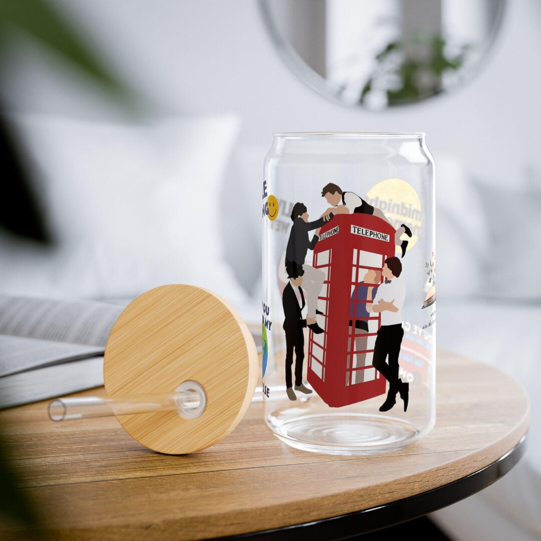 One Direction Sipper Glass Tumbler Cup, 16oz - Etsy