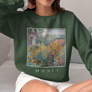 Claude Monet The Artist Garden SweatShirt, Monet Garden Sweatshirt, Comfort Color Sweat Shirt, Art Lover Shirt Crewneck Gift for Artist