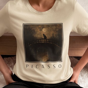 Picasso Black Cat T-Shirt: Funny Art Tee