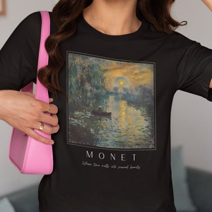 T-shirt Persistance de la mémoire Claude Monet, chemise artiste Monet, t-shirt Monet Sunshine, t-shirt artistique Claude Monet, t-shirt couleurs confort