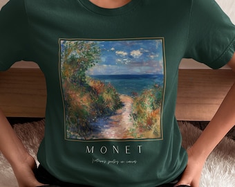 Monet Botanical Garden T-Shirt, Claude Monet Art Tee, Famous Painter Artwork, Botanical Beach Scene, Artist Shirt, Impressionist Style