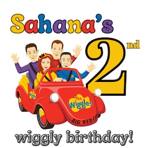 Gepersonaliseerde T-shirtsjabloon Wiggle's Birthday (Emma's-versie)