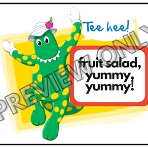 Etiquetas de comida para festas temáticas Wiggles