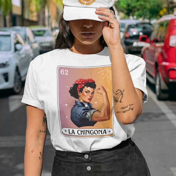 Chemise Loteria La Chingona | Autonomisation des femmes latines fortes, chemise féministe, Loteria du millénaire, chemise mexicaine, chemise latina