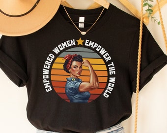 Zwarte Rosie de Riveter Geïnspireerd Shirt Grafisch T-shirt | Empowered Woman feministisch shirt, vrouwenshirt, cadeau voor haar, fenomenale zwarte vrouw