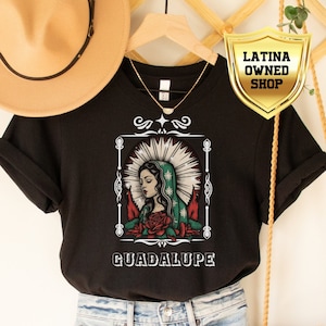 La Virgen de Guadalupe Camiseta de <br> Entrega Rápida? Camisa Virgem Maria, Madre Virgen Guadalupe, Sagrada Madre, Camisa Xicana Guadalupe