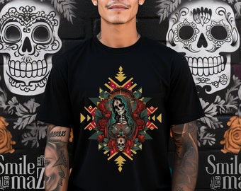 Madre Virgin Calavera Shirt | Dia de Muertos Mexican Sugar Skull | Tonanzin Calavera