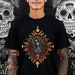 Black Mug, 15oz, Dia de Los Muertos Day Of the Dead Halloween festive family home single living traditional Mexican art kitchen beverage mug main image 1